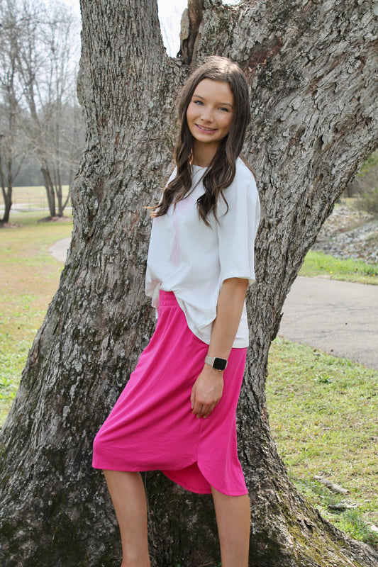 Zenana Tulip Hem Skirt