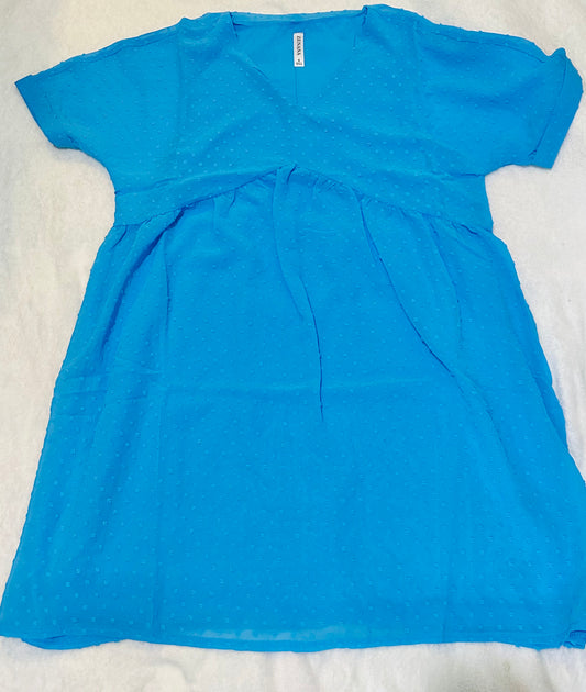 Swiss Dot Babydoll v-neck dress