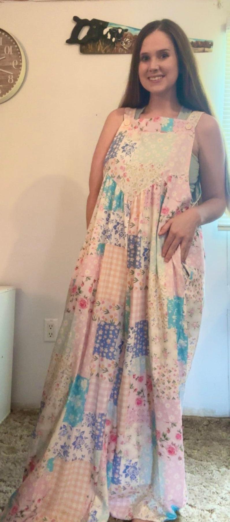 Floral Patchwork Overalls