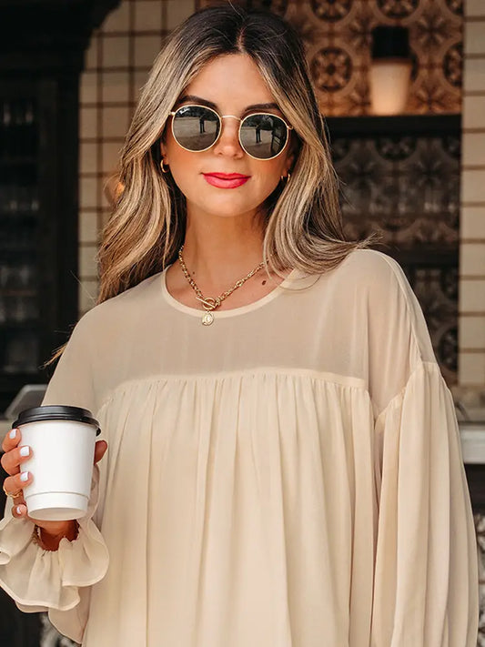 PREORDER: Ruffled Long sleeve chiffon blouse