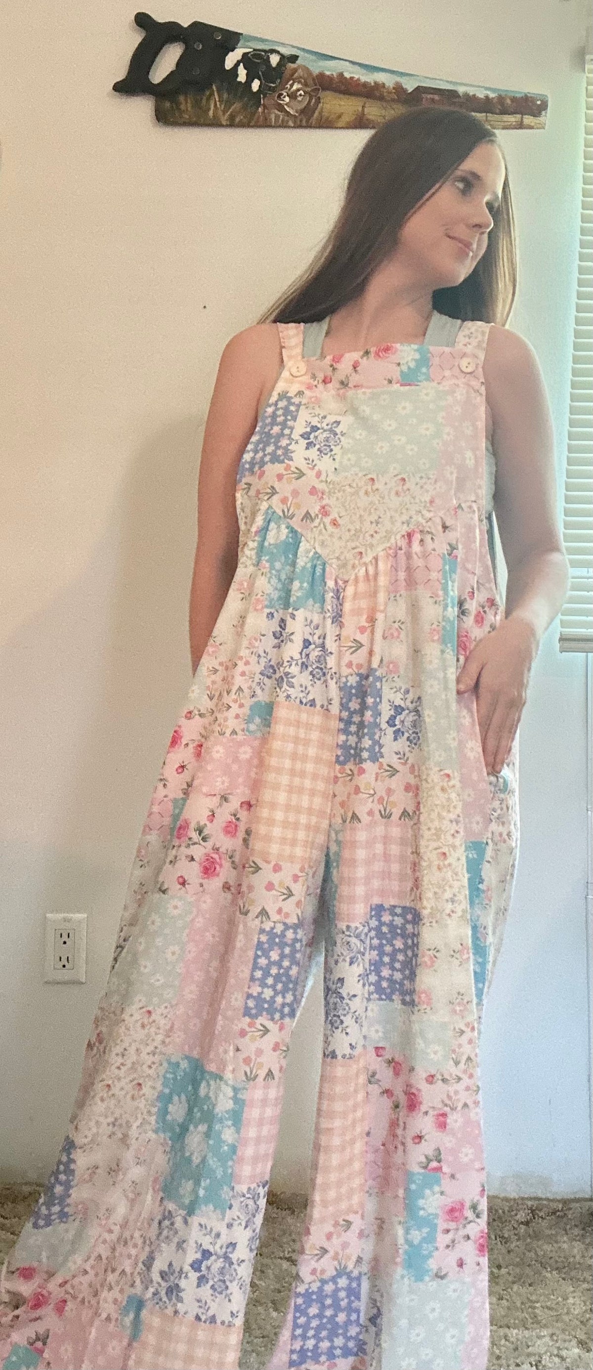 Floral Patchwork Overalls